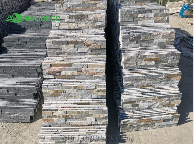 China Outdoor Beige Slate Panel Tiles Building Decor Stone