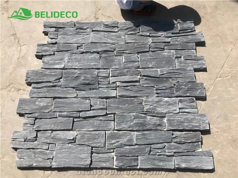 Dark Grey Slate House Decorated Cladding Stone Tiles