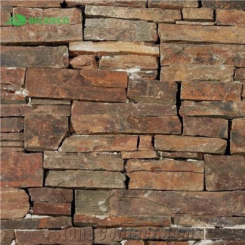 Multicolor Rusty Slate Stone Cement Ledgestone Wall Panels