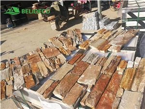 Rust Slate P14 Uluru Ledgestone Wall Cladding, Stacked Loose Stone