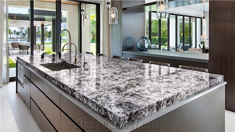 Dalia White Granite Kitchen Countertop