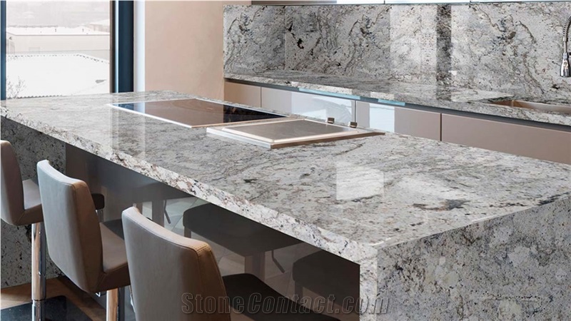 White Paradise Granite Kitchen Countertop