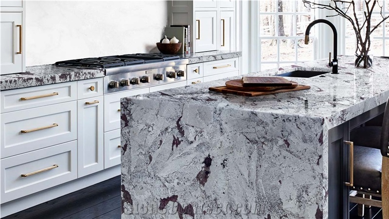 White Picasso Granite Kitchen Countertop