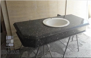 Aswan Black Granite Bathroom Countertop, Vanity Top