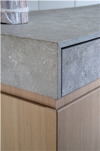 Mediterranean Green Limestone Kitchen Countertop
