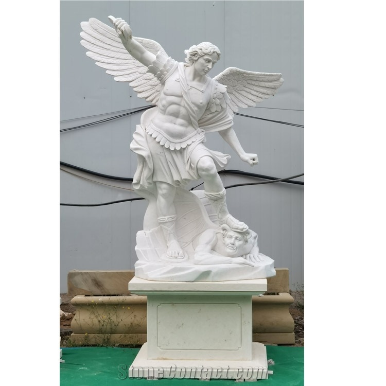 Antique White Marble Roman Statue Of Augustus