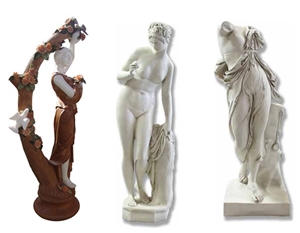 Artist Abstract Exterior Pure White Marble Statues