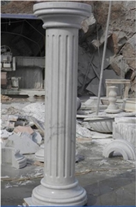 Beauty Pure White Marble Human Statue Roman Columns