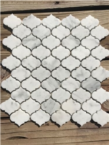 Carrara White Marble Mini Lantern Shaped Mosaic