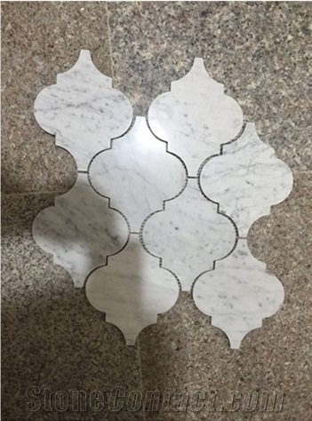 Carrara White Marble Mini Lantern Shaped Mosaic