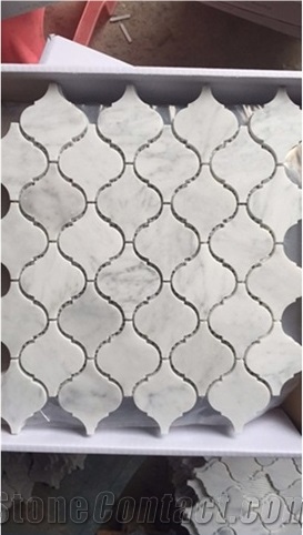 Carrara White Marble Mini Lantern Shaped Mosaic