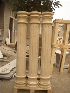 Chinese Cheap Yellow Limestone Roman Columns,Rome Pillar
