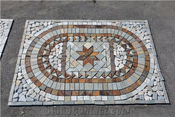 Decorative Stone Mosaic Pattern Design Outdoor