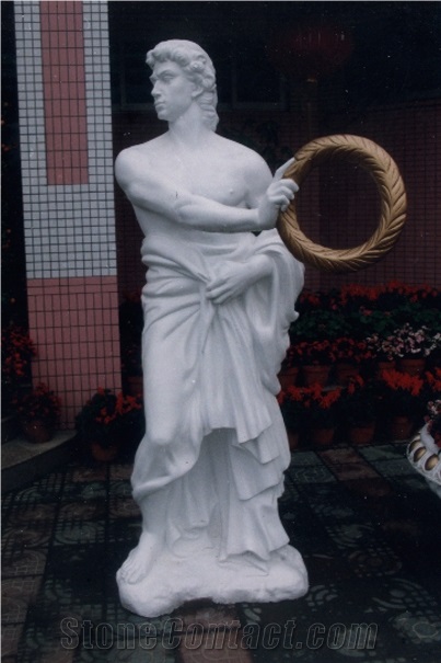 European Western Style White Marble Sculpture Statue