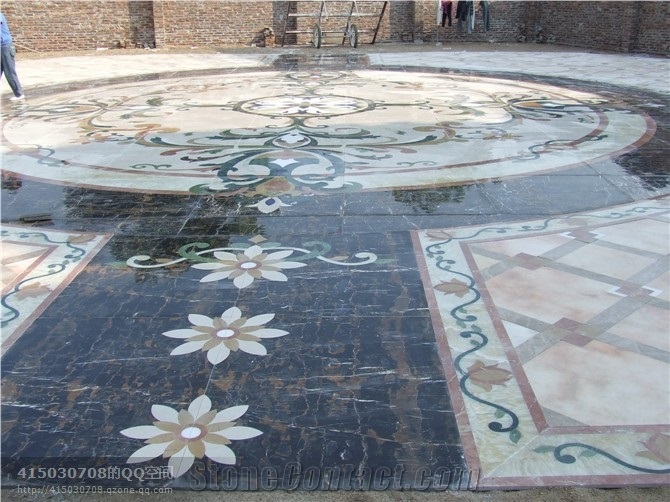 Free Design Any Style Waterjet Marble Floor Medallion