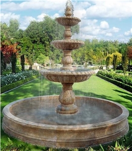 Garden Natural Stone Hand Golden Marble Water Fountain