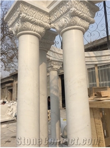 Hand Carving Roman White Marble Pillars & Columns