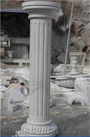 Hand Carving Roman White Marble Pillars & Columns