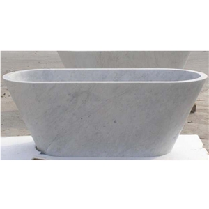 Hotel Home Decoration Bianco Carrara White Marble Bathtub