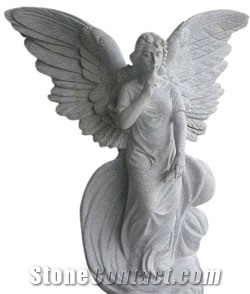Hunan White Marble Angel Sculpture Garden Statue