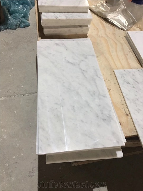 Italian Original White  Bianco Carrara Marble  Tile 12"X24"
