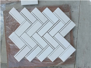 Mixed Colors White Marble Mosaic Bathroom Tiles