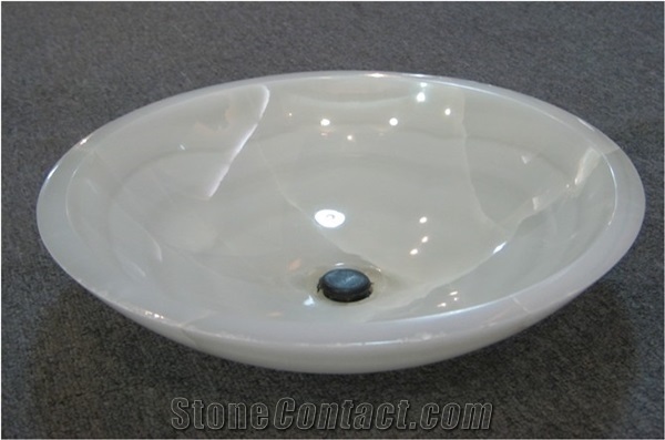 Polished White Marble Vessel Sinks & Basins, Bowl
