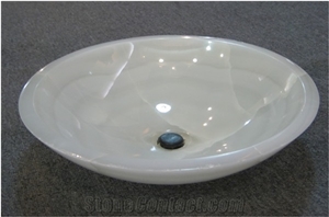 Polished White Marble Vessel Sinks & Basins, Bowl