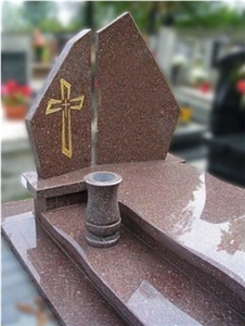 Red Granite Single Tombstone, Granite Monument & Tombstone