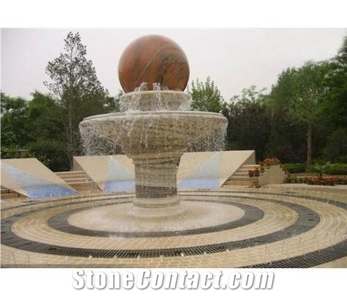 White Marble Sculptured Fountain & Waterfall