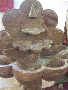 Fossilized Black Marble Fountain