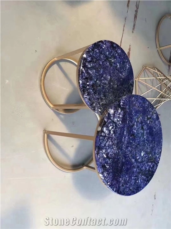 Azul Blue Bahia Luxury Stone Slab For Tables