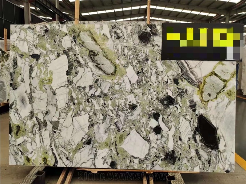 Chinese Cold Jade Ice Green Marble Quarry Owner Big Slabs