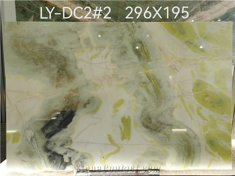 Crystallo Tyffani Green Marble Slab For Feature Wall
