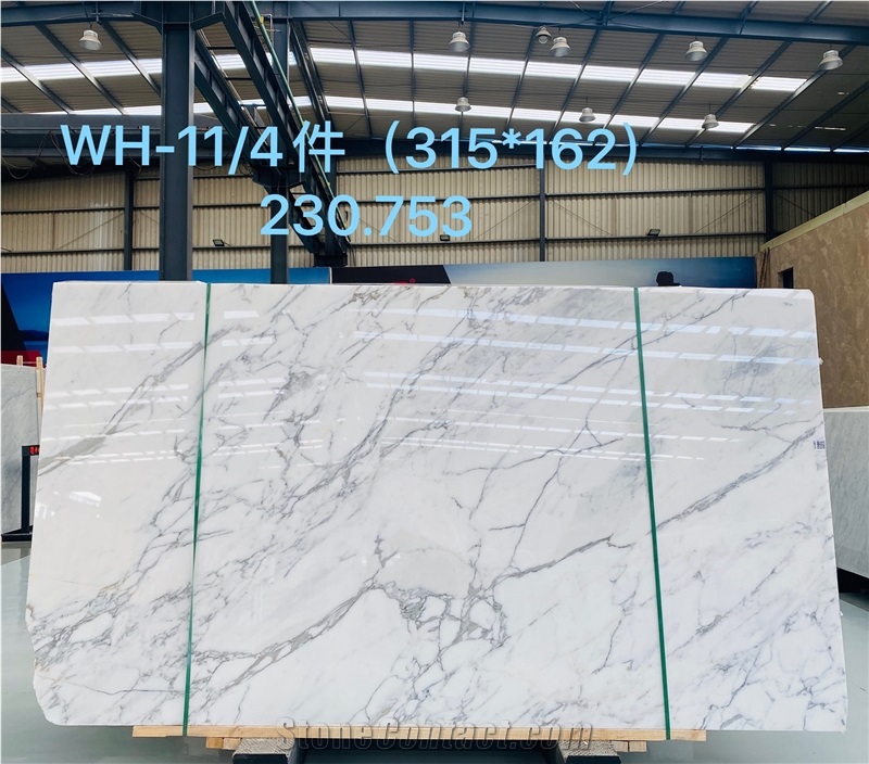 Statuario White Marble Bookmatching Slabs Tiles Italy Marble