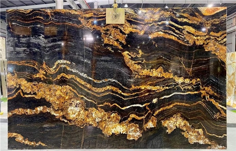 Titanium Cosmic Black Cosmic Gold Royal Gold Granite Slabs