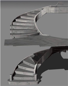 Olympian White Danby Marble Spiral Staircase