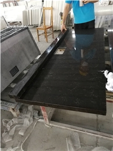 Black Artificial Quartz Stone Kitchen Countertops