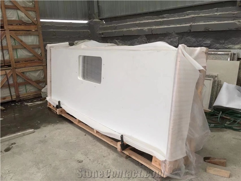 Pure White Quartz Engineered Stone For Countertops