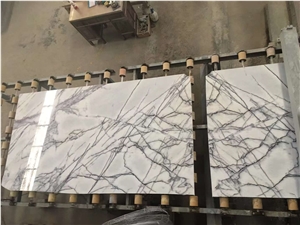 Bookmatched Milas Lilac Marble Slabs