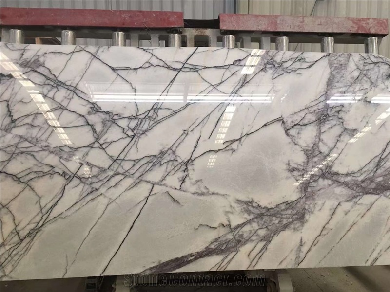 Bookmatched Milas Lilac Marble Slabs