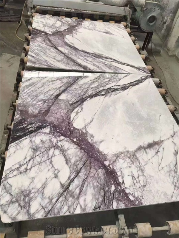 Bookmatched Milas Lilac Marble Slabs