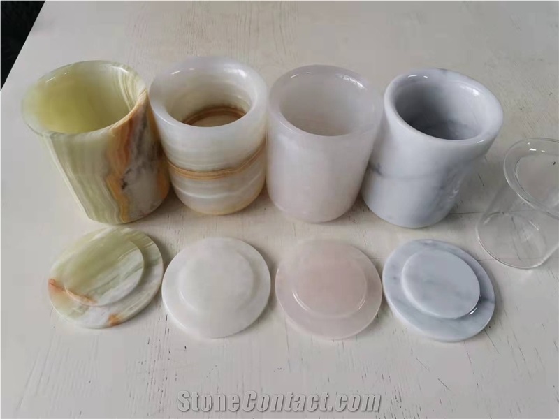 Luxury Custom Onyx Storage Cup Candle Jar With Lid