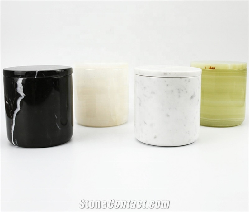 Luxury Custom Onyx Storage Cup Candle Jar With Lid