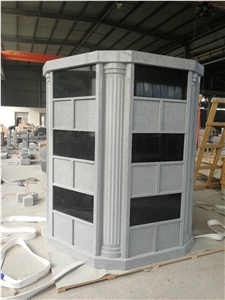 Granite Columbaria 48 Niches Octagonal, Grey Granite Columbarium