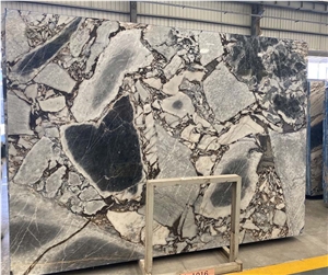 China Blue Galaxy Elephant White Marble Slabs