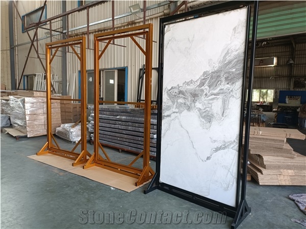 Slab Metal Rotated Display Stand, Ceramic Tile Display Case