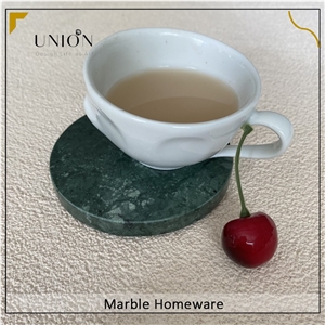 Classic Green Cup Coaster Sets Round Coaster For Coffee Bar