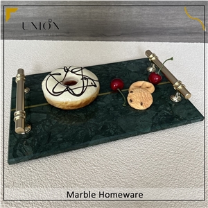 Green Rectangular Marble Tray