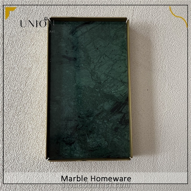 Marble Food Tray Green Serving Tray For Decoration